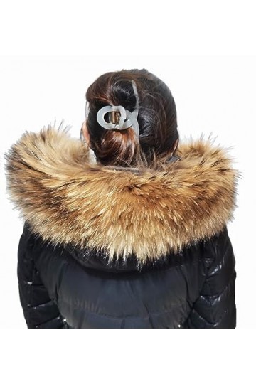 Véritable col de fourrure femmes cache-cou fourrure écharpe ferme surélevée fourrure de raton laveur colliers cou Wraps capuc