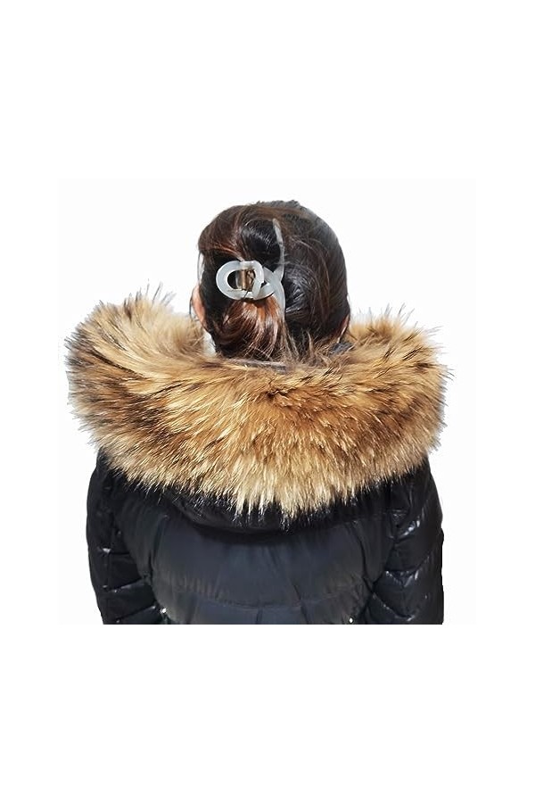 Véritable col de fourrure femmes cache-cou fourrure écharpe ferme surélevée fourrure de raton laveur colliers cou Wraps capuc