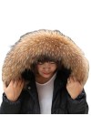Véritable col de fourrure femmes cache-cou fourrure écharpe ferme surélevée fourrure de raton laveur colliers cou Wraps capuc