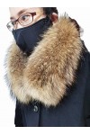 Véritable col de fourrure femmes cache-cou fourrure écharpe ferme surélevée fourrure de raton laveur colliers cou Wraps capuc