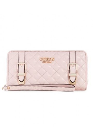 Guess Adam Grand Portefeuille zippé, dragonne Femme, Rose pâle, Taille Unique