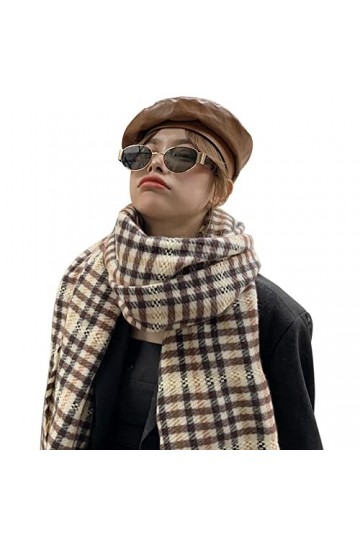 Bysonglezai Foulard Femme Echarpe Écharpe Châle Homme Foulards Écharpe À Carreaux en Cachemire Contrastée De Style Coréen pou