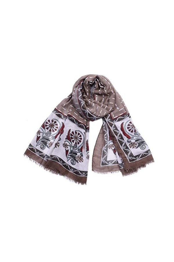 MOBAAK Echarpes Et Foulards Femme Écharpe Dhiver Châle Wrap Protection Contre Le Soleil Chaud Motif Imprimé À Rayures De Sty