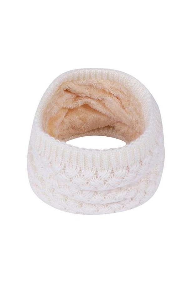 Cache-Cou Tricoté Homme et Femme Doublé Polaire Écharpe Chauffant Tour De Cou Tricoté Cache Cou Unisexe Echarpe D’hiver Femme