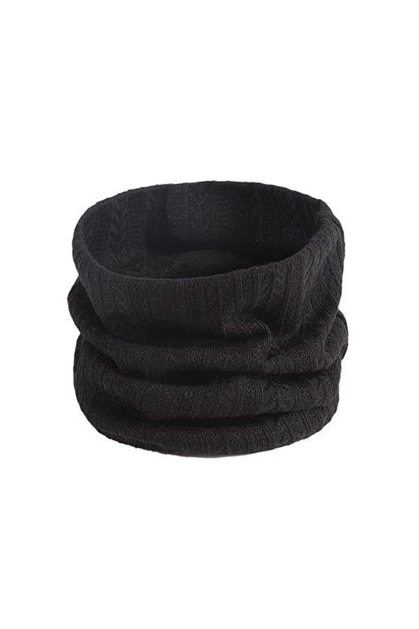 Cache-Cou Tricoté Homme et Femme Doublé Polaire Écharpe Chauffant Tour De Cou Tricoté Cache Cou Unisexe Echarpe D’hiver Femme