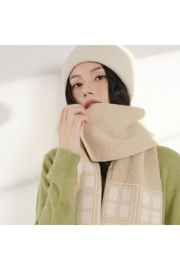 MypikY Automne Et Hiver Couples Même Foulard Polyvalent Neckband Fashion Art Check Foulard Châle Chaud,A