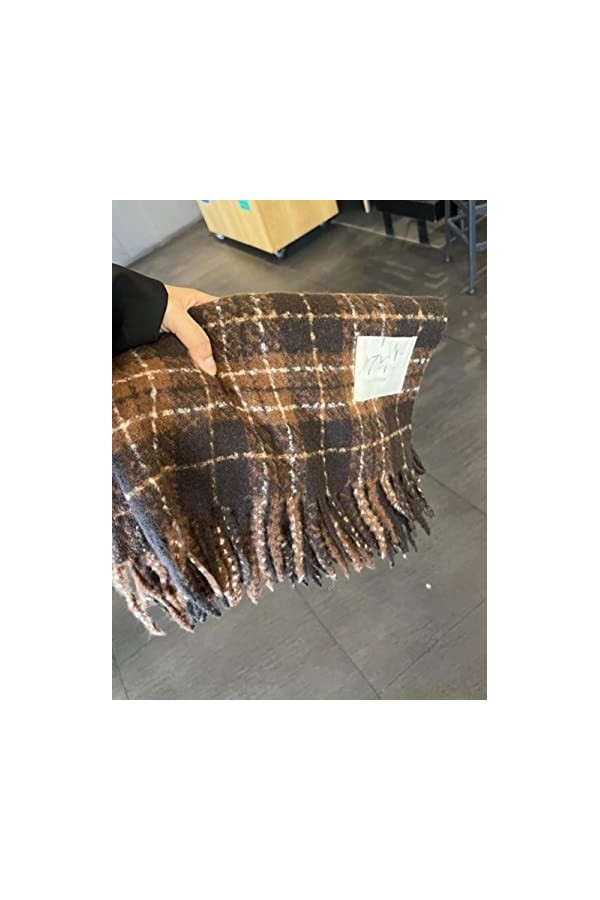 ROBAUN Plaid Écharpe Femmes Luxe Chaud Foulard Écharpes Solides Mode Casual Écharpes Cachemire Cache-Cou Hiver Dames-Couleur 