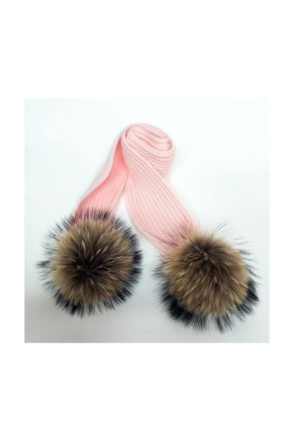 LvSenLin Femmes Écharpe d’hiverfourrure Pompon Foulards Épais Bandeau Chaud Châles Dames Enveloppes Couverture Ensemble Foula