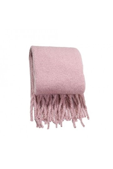 Foulard Épais Et Chaud Pour Femme, Cape Enveloppante, Bandana, Mélange De Cachemire, Long Pompon pink