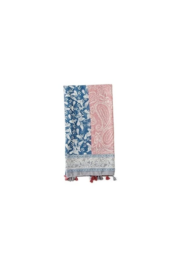 AQUETI Echarpes Écharpe Dame écharpe Automne Hiver Mode Chaud Coton Soie Foulards Femmes Impression Plage châle Châle Blue :
