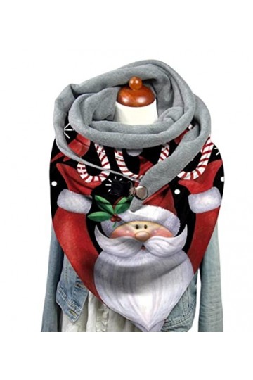 HALAHAI Écharpe Etole Foulard Echarpe Écharpe dautomne dhiver pour Femmes ， Impression De Noël Écharpes Chaudes Châles Foul