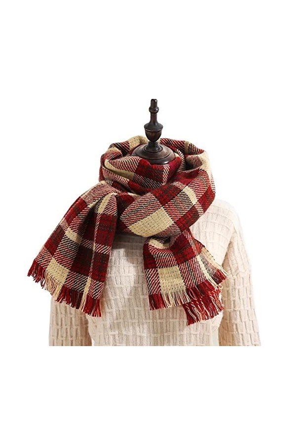 Écharpe Etole Foulard Echarpe Winter Femmes Plaid Echarpe Châle Wrap Hiver Dames Dames Tassel Écharpes Couverture Filmes de t