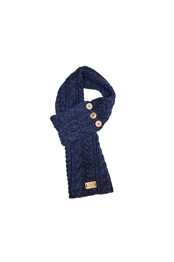 Aran Traditions Écharpe à Boutons en Tricot torsadé, Oatmeal, Taille Unique Femme