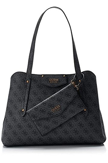 Guess Eco Brenton Sacoche pour Petite Amie, Cartable Femme, Logo Coal, Taille Unique