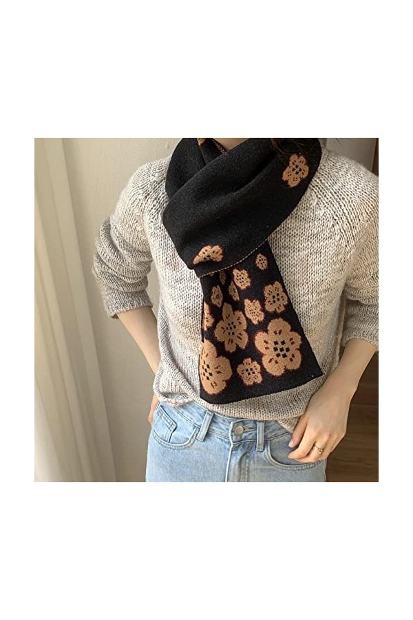 Bysonglezai Foulard Femme Echarpe Écharpe Châle Homme Foulards Style Coréen Mode Fleuret Écharpe pour Femmes Chaud Tricoté Éc