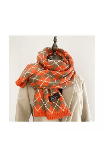 Écharpes Douces Foulards for femmes automne et hiver Style littéraire longs foulards à carreaux polyvalents épaissis chauds c