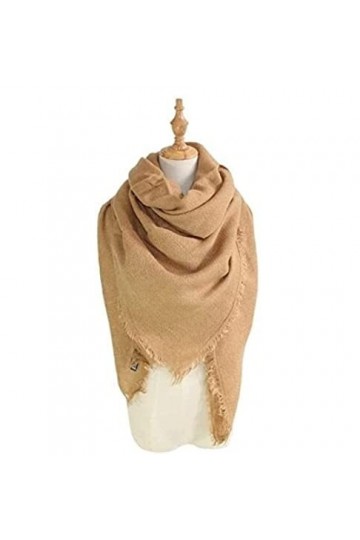 MOBAAK Echarpes Et Foulards Femme Écharpe Femme Écharpe Dhiver Écharpe Carrée Frangée Monochrome Écharpe Triangle Chaude Fou