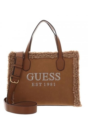 GUESS Silvana 2 Compartment Tote Cognac