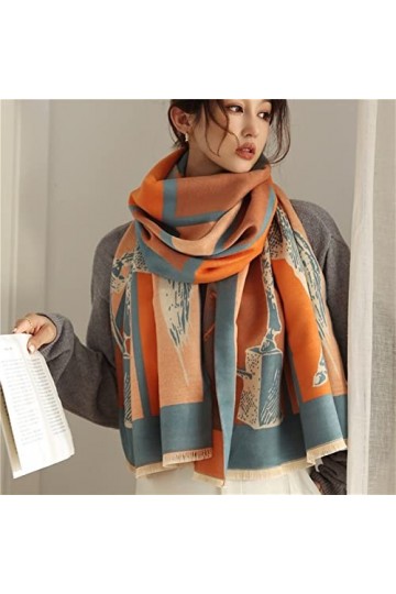 xinxinchaoshi Écharpes Femmes Foulards Chapeaux Chauds châles et enveloppements Mode Hiver Cachemire Écharpe Couverture de Bu