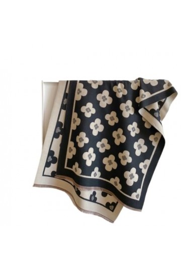 MOBAAK Echarpes Et Foulards Femme Écharpe Chaude Double Face À Imprimé Floral, Châle Doux Et Épais Pour Femmes Dautomne Et D