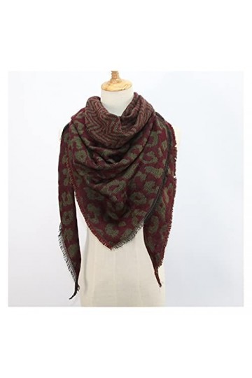 ZAOPP Femmes Hiver Chaleur Chaud imprimé Long Emballage écharpe écharpe écharpe écharpe Volant écharpe Cape 3in1 Unisexe Bean