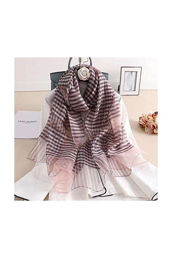 Fuduoduo Écharpe Square Rétro,Foulard en Soie All-Match Femme Printemps, Automne et Hiver 70 * 190cm-Rouge,Femme Multifonctio