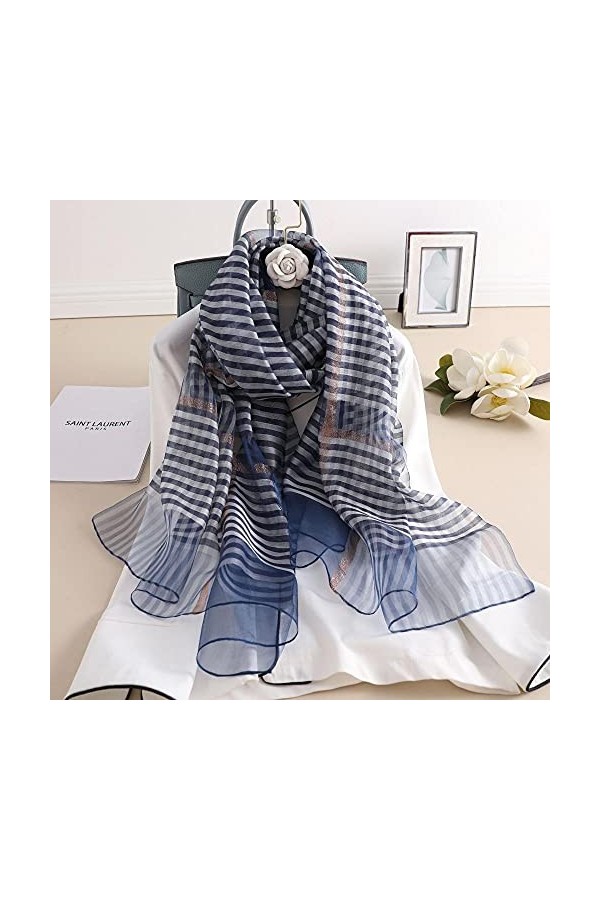 Fuduoduo Écharpe Square Rétro,Foulard en Soie All-Match Femme Printemps, Automne et Hiver 70 * 190cm-Rouge,Femme Multifonctio