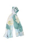 MayTree Foulard en soie coloré pour femme 100 % soie de mûrier Lotus 55 x 175 cm