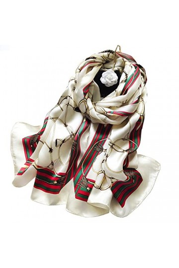 YIYUAN Foulard en soie pour femme, 100 % soie de mûrier, 170 x 50 cm Écharpe longue en soie pour toutes les saisons, Couleur 