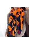 NYKK Châle Écharpe de Coton for Femmes Hiver Foulards Chauds Foulards Polka Dot Imprimer Mode Pashmina Châles Écharpes Foular