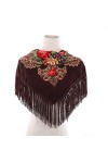 Echarpe Echarpe Foulards et châles - Russian Style National Square Square Square Châle Coton Fenêtrée Foulard Frangée Écharpe