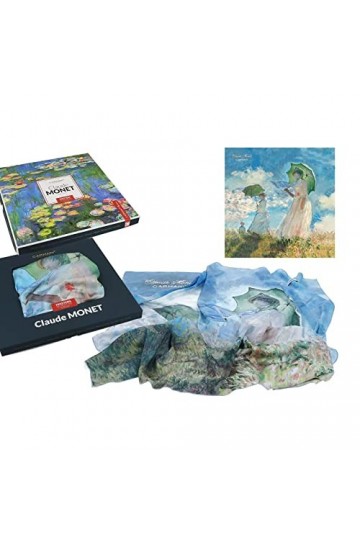 Carmani - Foulard tendance pour femme avec Oscar-Claude Monet, femme avec parasol