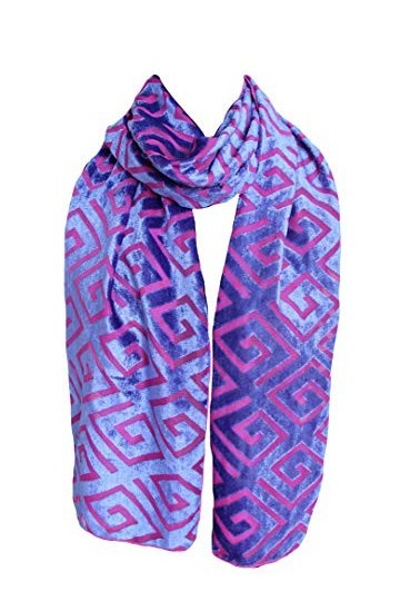 tessago - Foulard - Femme bleu rose Taille unique