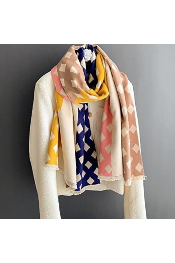 PacuM Mode chaud Hijab, épais hiver doux Foulard femme foulard Plaid épissure cachemire écharpe écharpes écharpes Foulard