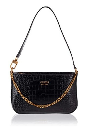 Guess Katey Croc Mini Top, Sac de soirée Femme, Schwarz