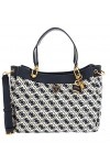 GUESS Shemara Girlfriend Carryall Hobo Bag L Navy Logo