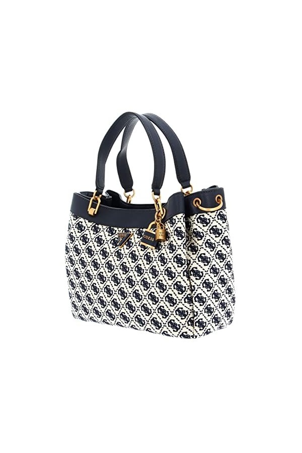 GUESS Shemara Girlfriend Carryall Hobo Bag L Navy Logo