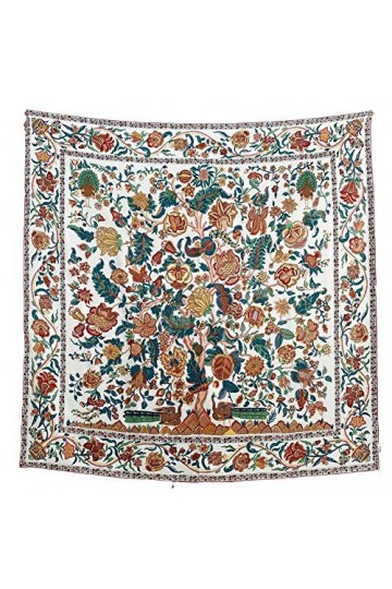 QXIYUAN Foulard En Soie Femme Mûrier Sauvage Foulard Carré En Soie Châle Foulard En Soie 110 X 110Cm Blanc