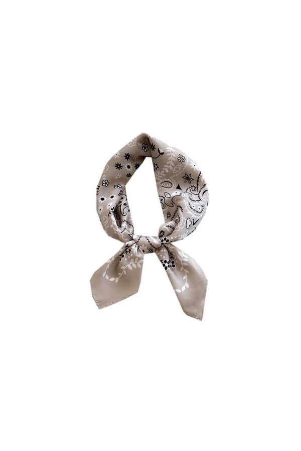 XENITE Foulard de tête A70cm, foulards à col carré for femmes, mouchoir imprimé en noix de cajou, écharpes en Satin de soie, 