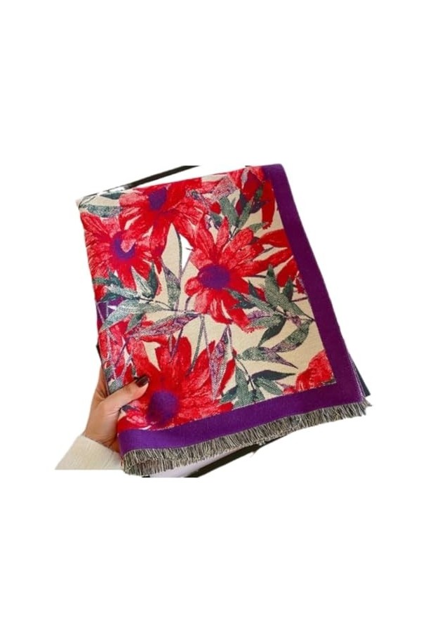 MOBAAK Echarpes Et Foulards Femme Écharpe Dhiver Douce En Imitation Cachemire, Épaisse, Longue Et Chaude, Couverture Imprimé