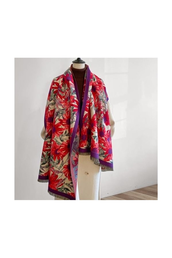 MOBAAK Echarpes Et Foulards Femme Écharpe Dhiver Douce En Imitation Cachemire, Épaisse, Longue Et Chaude, Couverture Imprimé