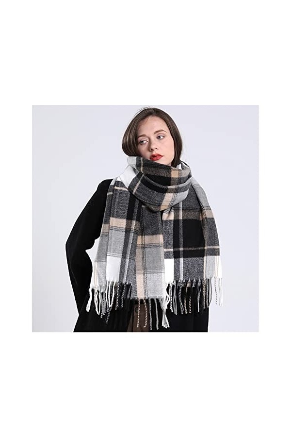 LXSWY écharpe Mode Cachemire Femmes Plaid écharpe Hiver Chaud châle et Wrap Bandana Femme Foulard Longue épaisse Couverture 