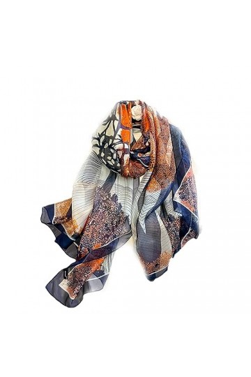 Rfmfkkg Écharpe fine en soie pour femme - Étoles de plage - Foulard floral - Hijab - Foulard en soie, Yrs21-1, taille unique