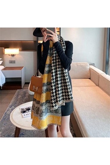 ChengBeautiful Écharpe dhiver pour Femmes Automne et Hiver épaissie écharpe frangée Foulard Foulard Foulard Foulard châle à 