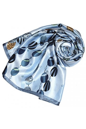 LORENZO CANA Foulard pour la femme – écharpe de 100% soie pour le printemps et l´été, carré avec les mesures de 90 x 90 cm – 