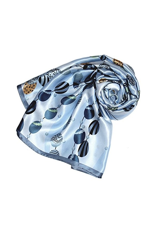 LORENZO CANA Foulard pour la femme – écharpe de 100% soie pour le printemps et l´été, carré avec les mesures de 90 x 90 cm – 