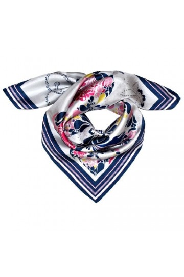 LORENZO CANA Foulard pour la femme – écharpe de 100% soie pour le printemps et l´été, carré avec les mesures de 70 x 70 cm – 