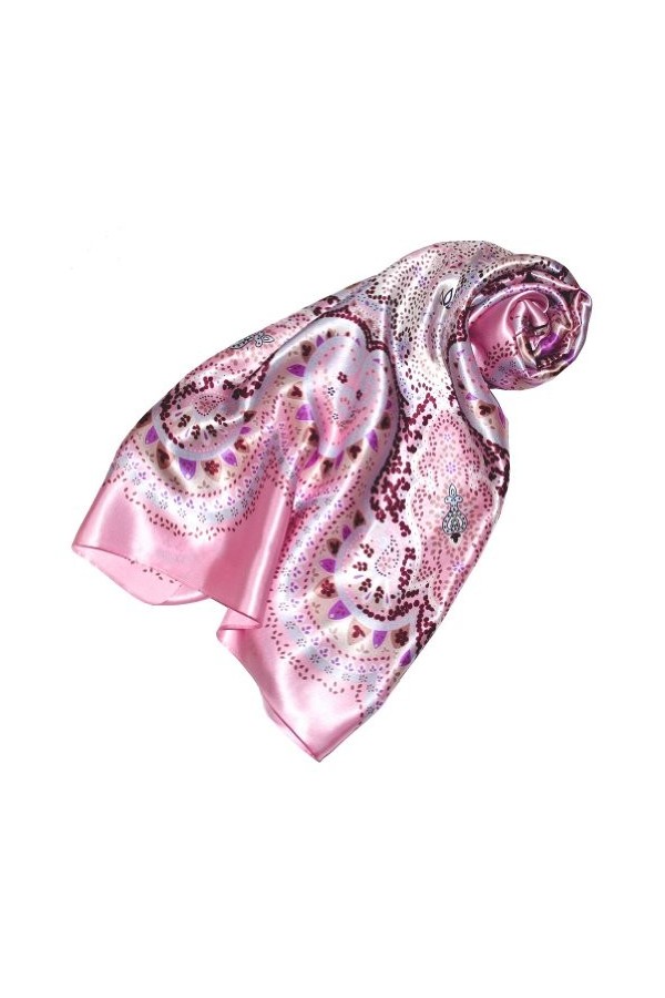 LORENZO CANA Foulard pour la femme – écharpe de 100% soie pour le printemps et l´été, carré avec les mesures de 90 x 90 cm – 