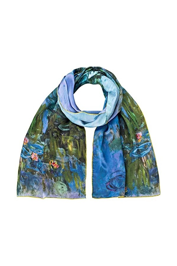 von Lilienfeld® Foulard Soie Claude Monet : Nymphéas Femme Écharpe Cache-Nez Art Fleur