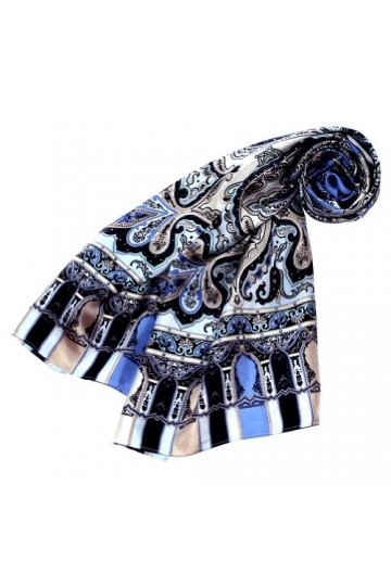 LORENZO CANA Foulard de 100% soie pour la femme – écharpe avec les mesures de 50 x 165 cm - fin, léger et noble pour le print